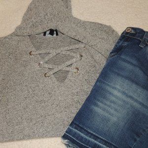 Flared Sleeve Blouse With Cross Piece Front